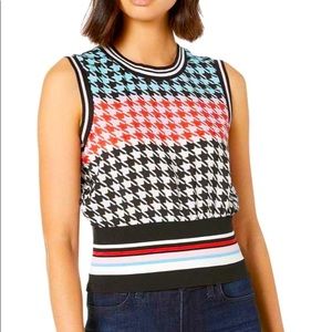 NWT Juicy Couture Bonfire Sleeveless Houndstooth Top